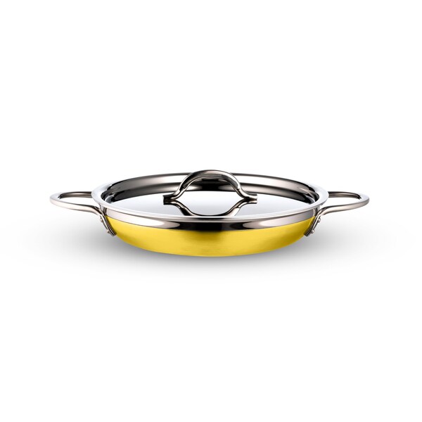 Bon Chef Country French 2 Saute Pan/Skillet W/Cover Dbl Handle 11 3/4"X2 3/8" 3 Qt 4 Oz - Yellow 71306-CF2-Y - main